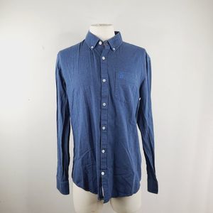 Penguin by MunsingWear Mens Blue Heritage Slim Fit Long Sleeve Button Up Shirt L